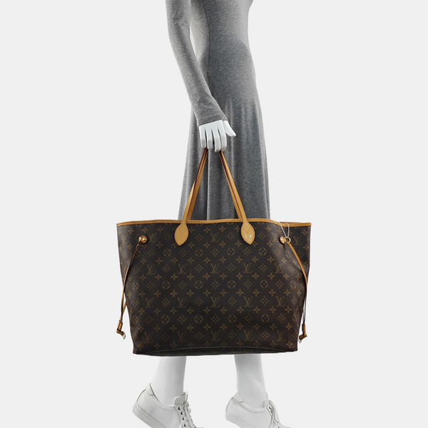 NEVERFULL GM Monogram Coated Canvas Brown