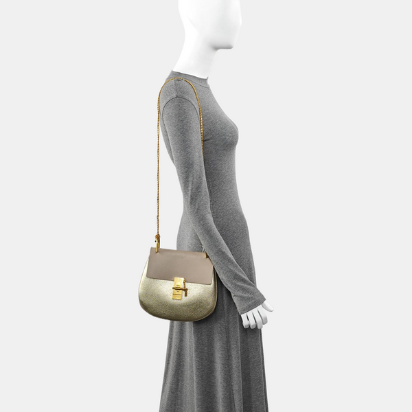Drew Medium Calfskin Gold