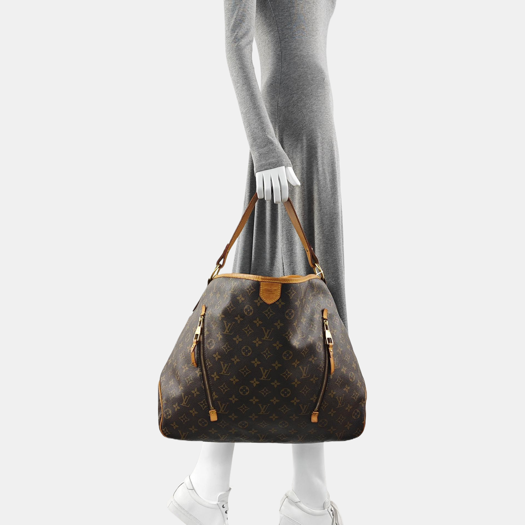 Monogram Coated Canvas Tote Bag Brown