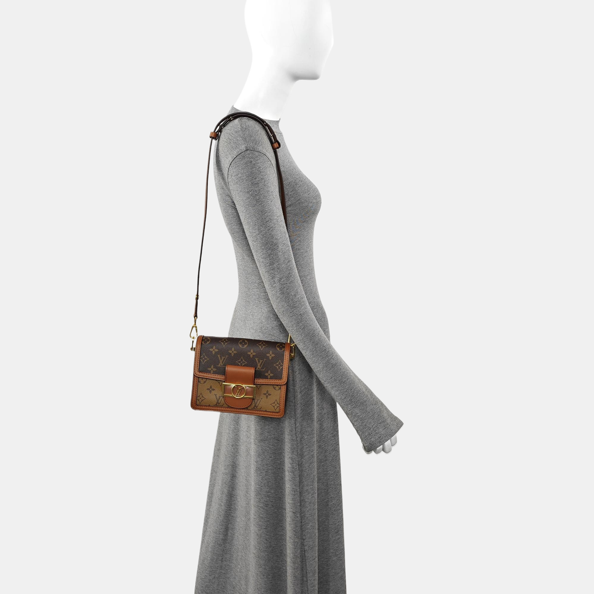 DAUPHINE Mini Monogram Coated Canvas Brown