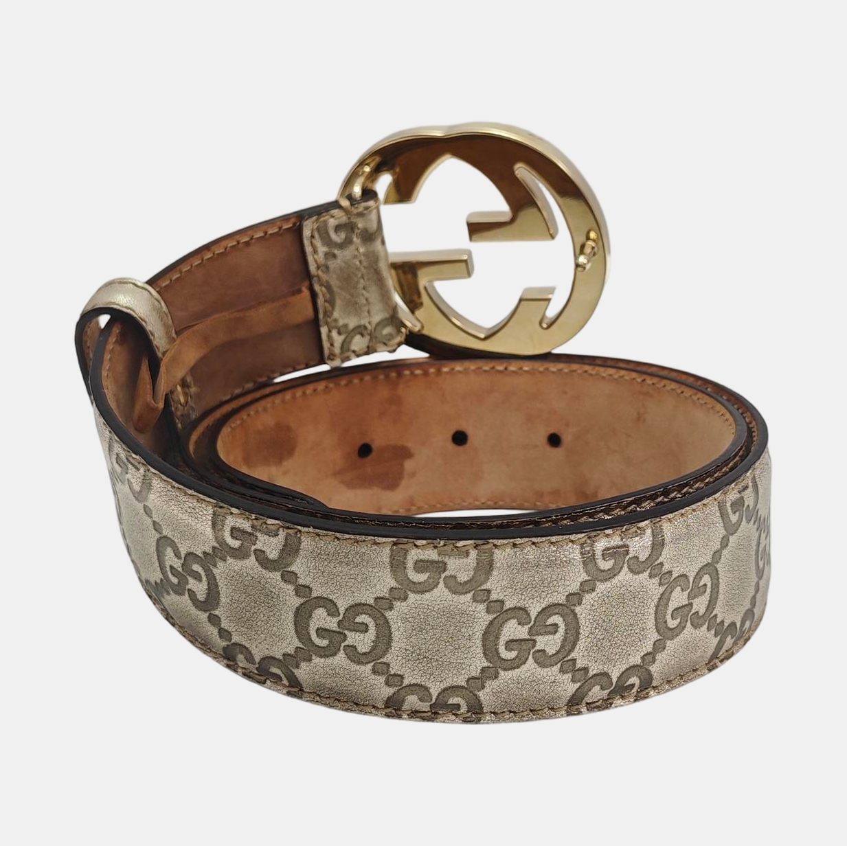 Leather Belt Silver