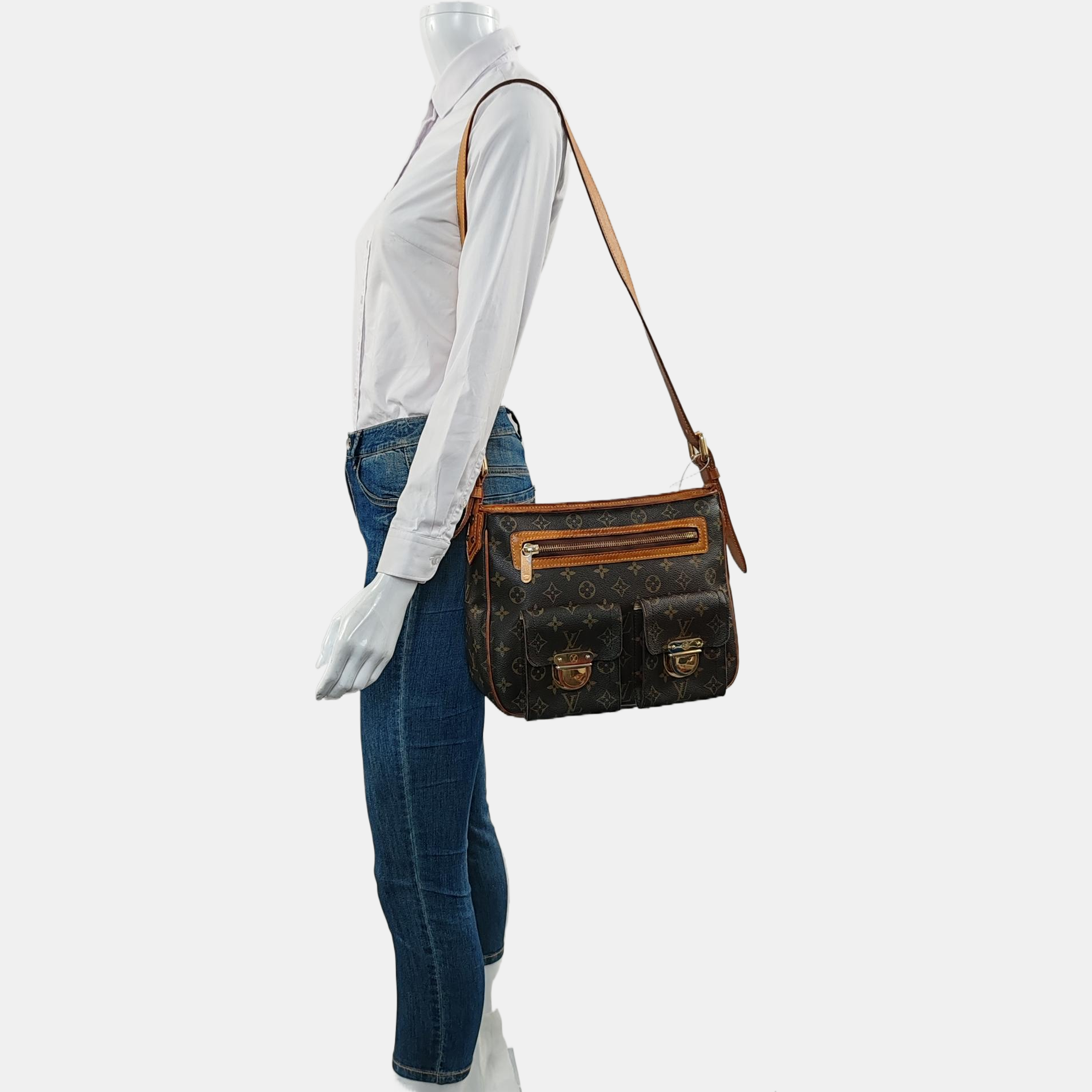 HUDSON MM Monogram Coated Canvas Brown