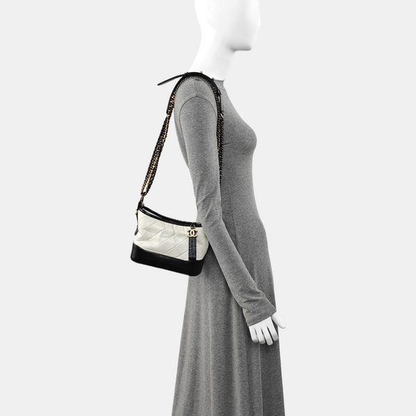 GABRIELLE Small Quilted Calfskin White