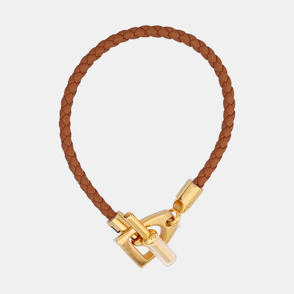 Jumbo Hook Leather Brown Bracelet