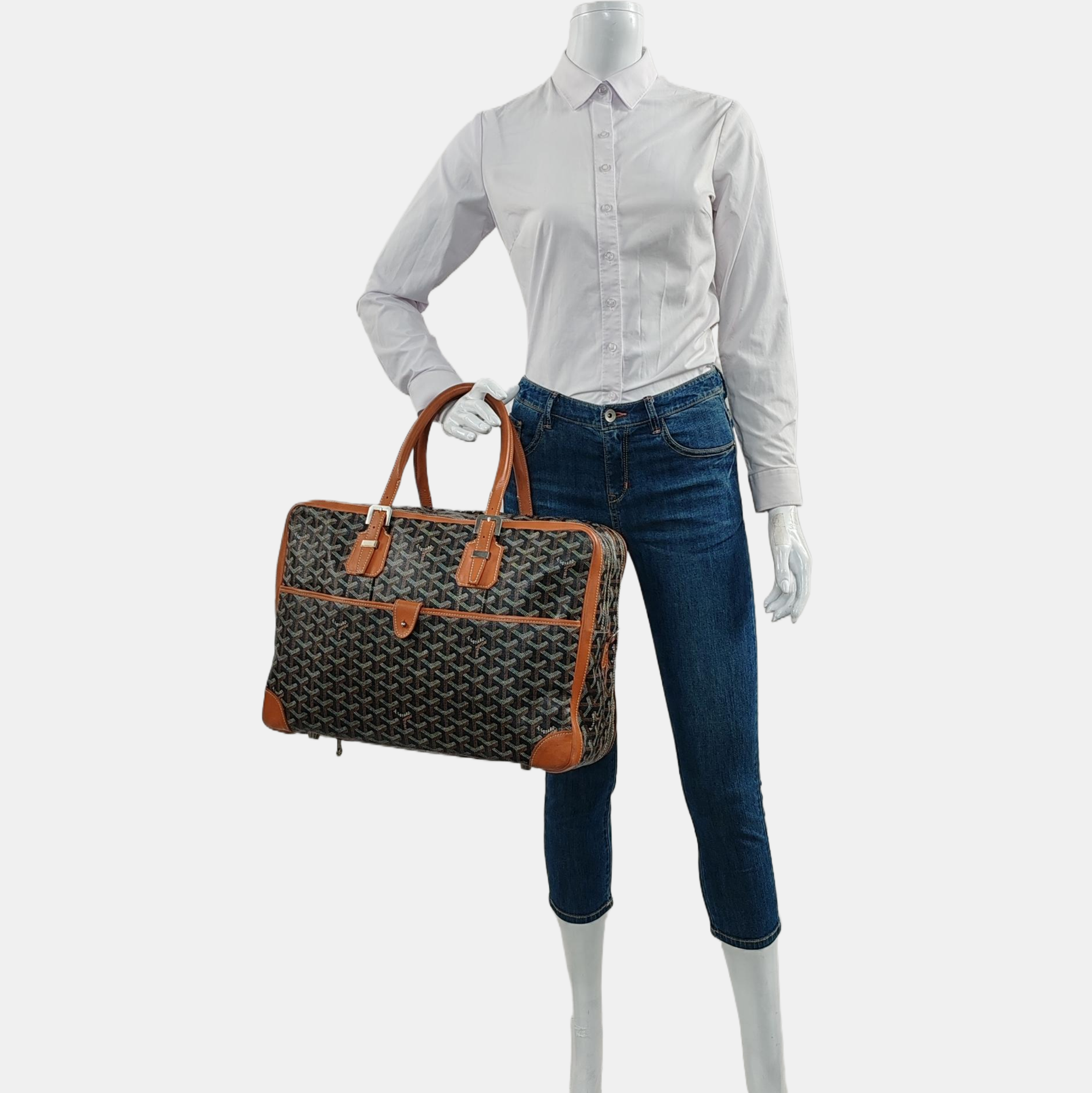 Authenticated pre-owned  Ambassade Coated Canvas Black - Top Handle Bag at Looply