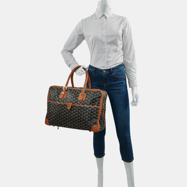 Authenticated pre-owned  Ambassade Coated Canvas Black - Top Handle Bag at Looply