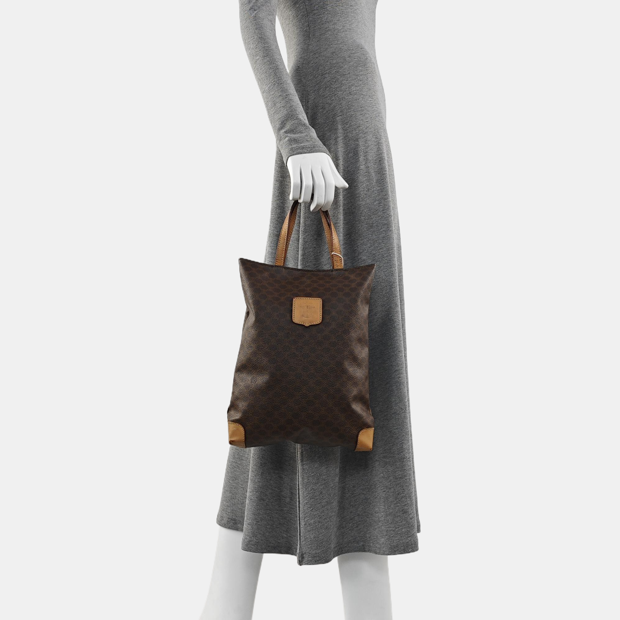 Coated Canvas Tote Bag Brown