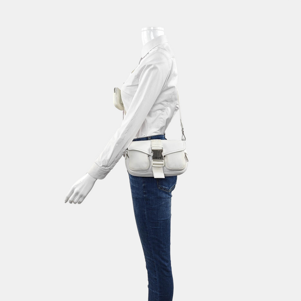 Fabric Shoulder Bag White