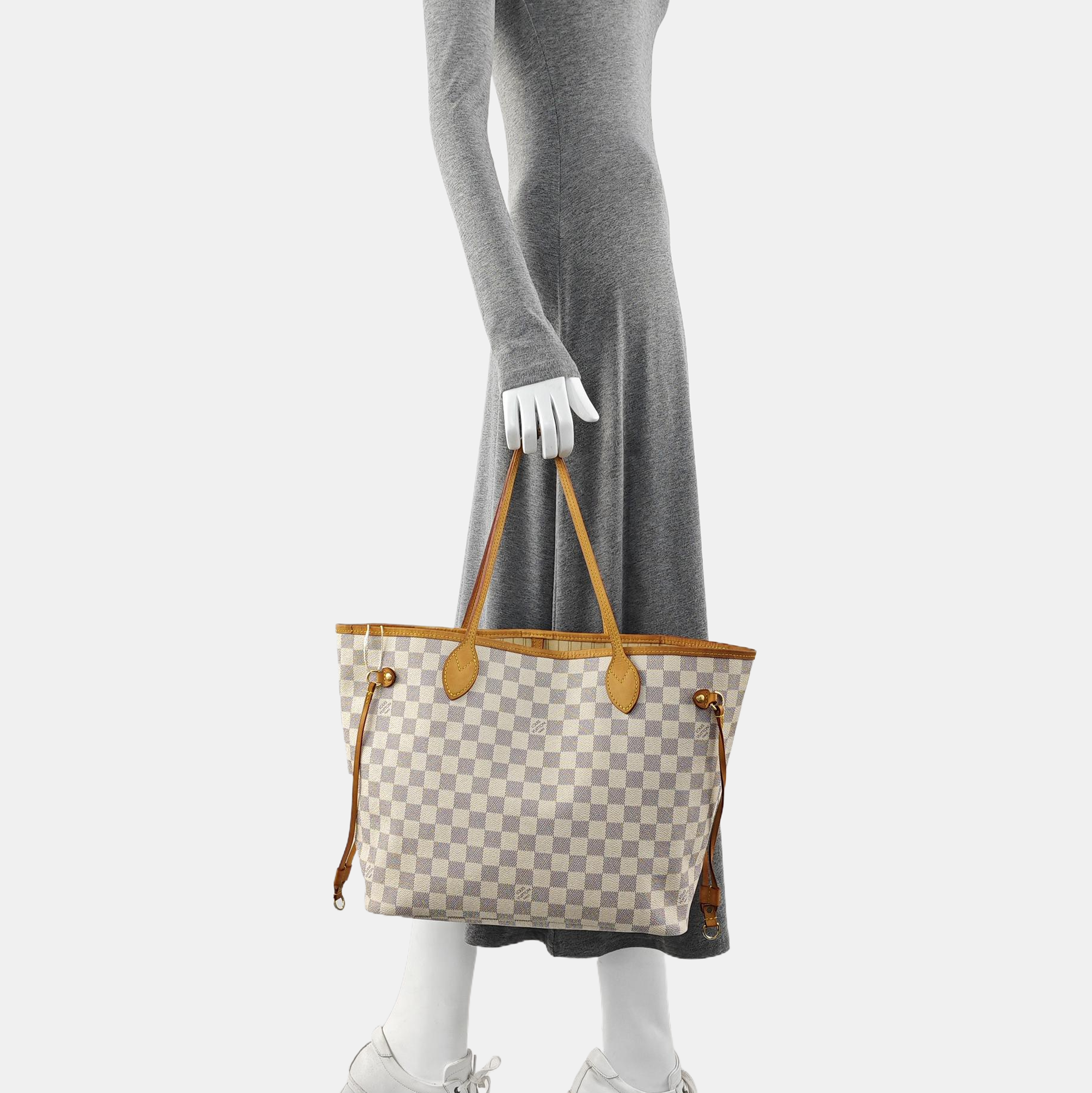 NEVERFULL MM Damier Azur Coated Canvas Beige