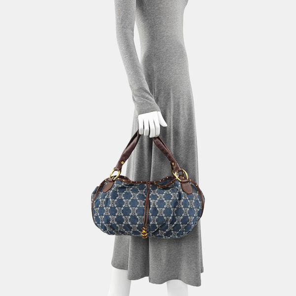 Canvas Top Handle Bag Blue