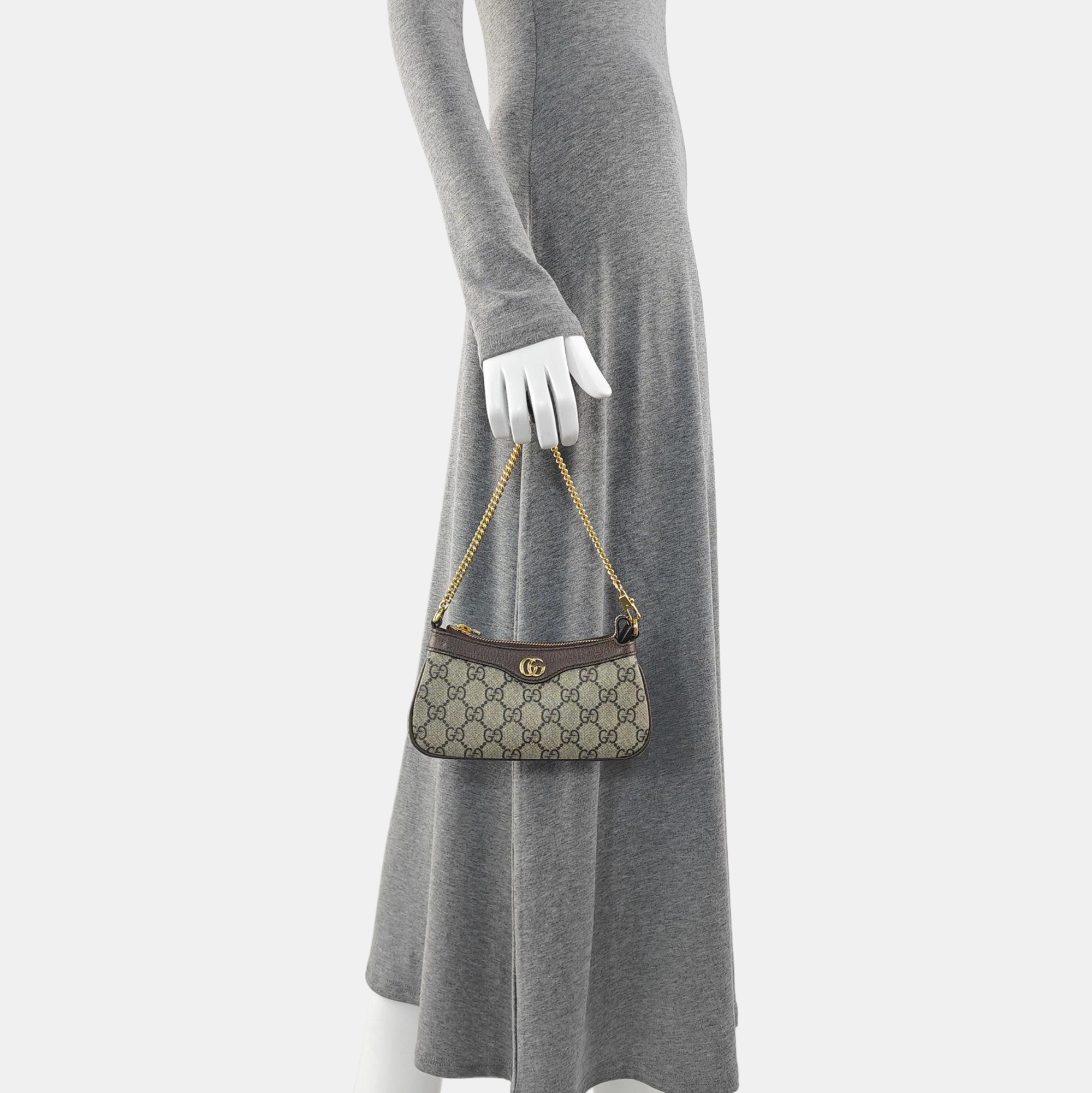 Ophidia Mini Monogram Coated Canvas Beige