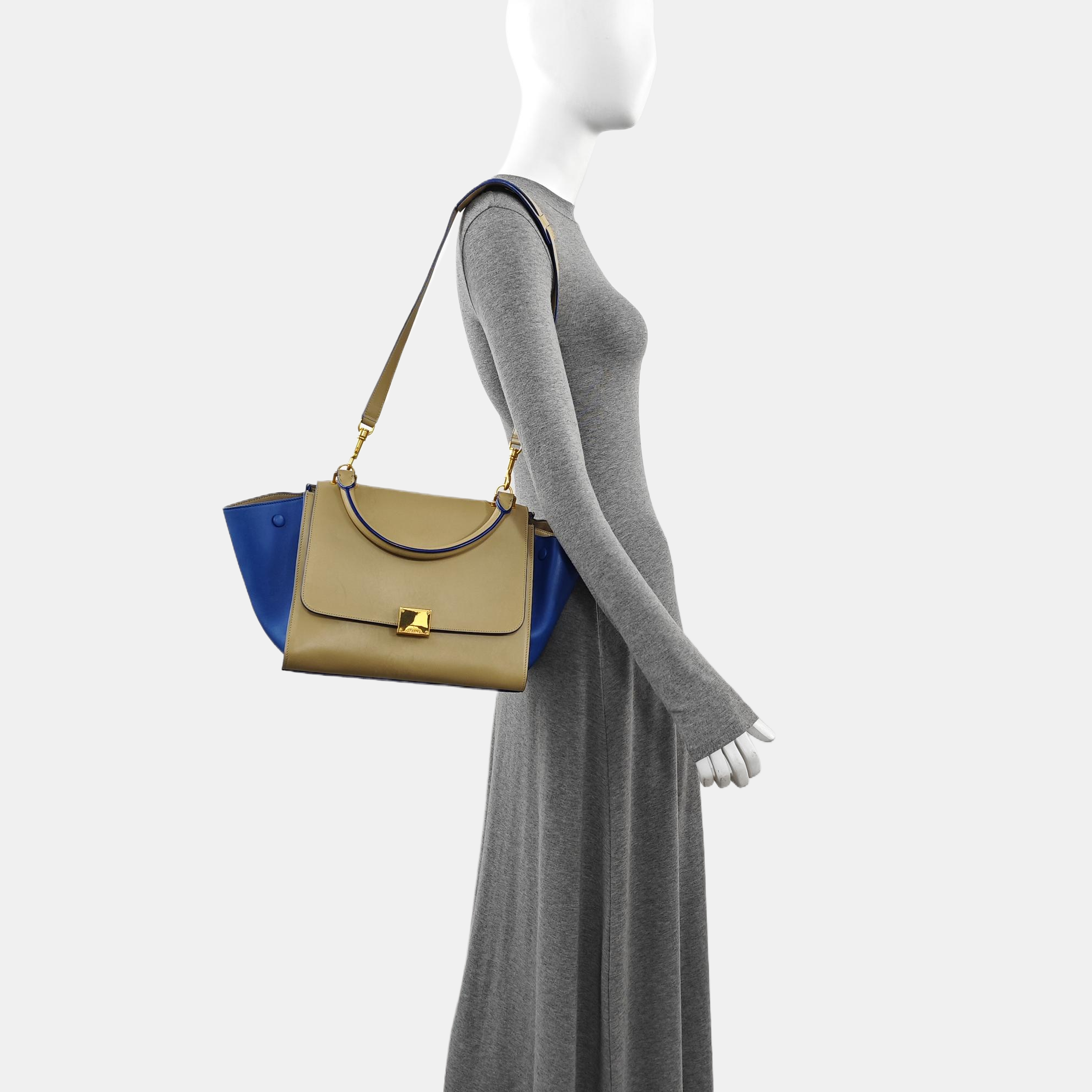 TRAPEZE Small Calfskin Beige