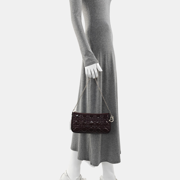 Lady Dior Medium Cannage Patent Leather Red