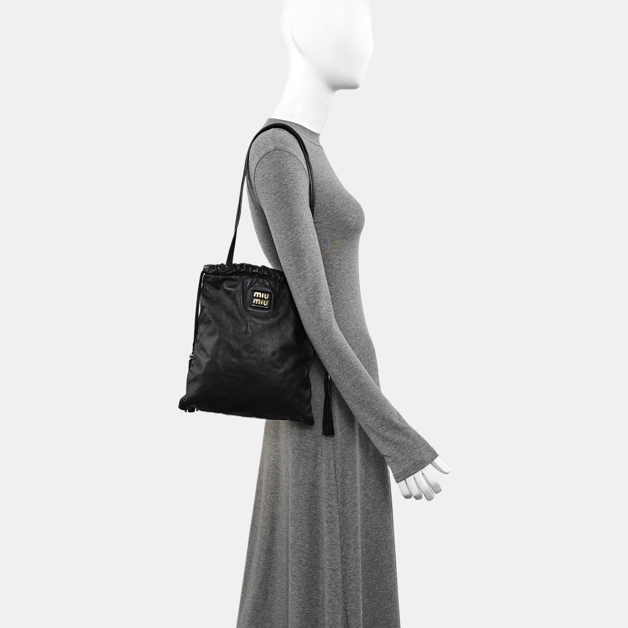 Lambskin Tote Bag Black