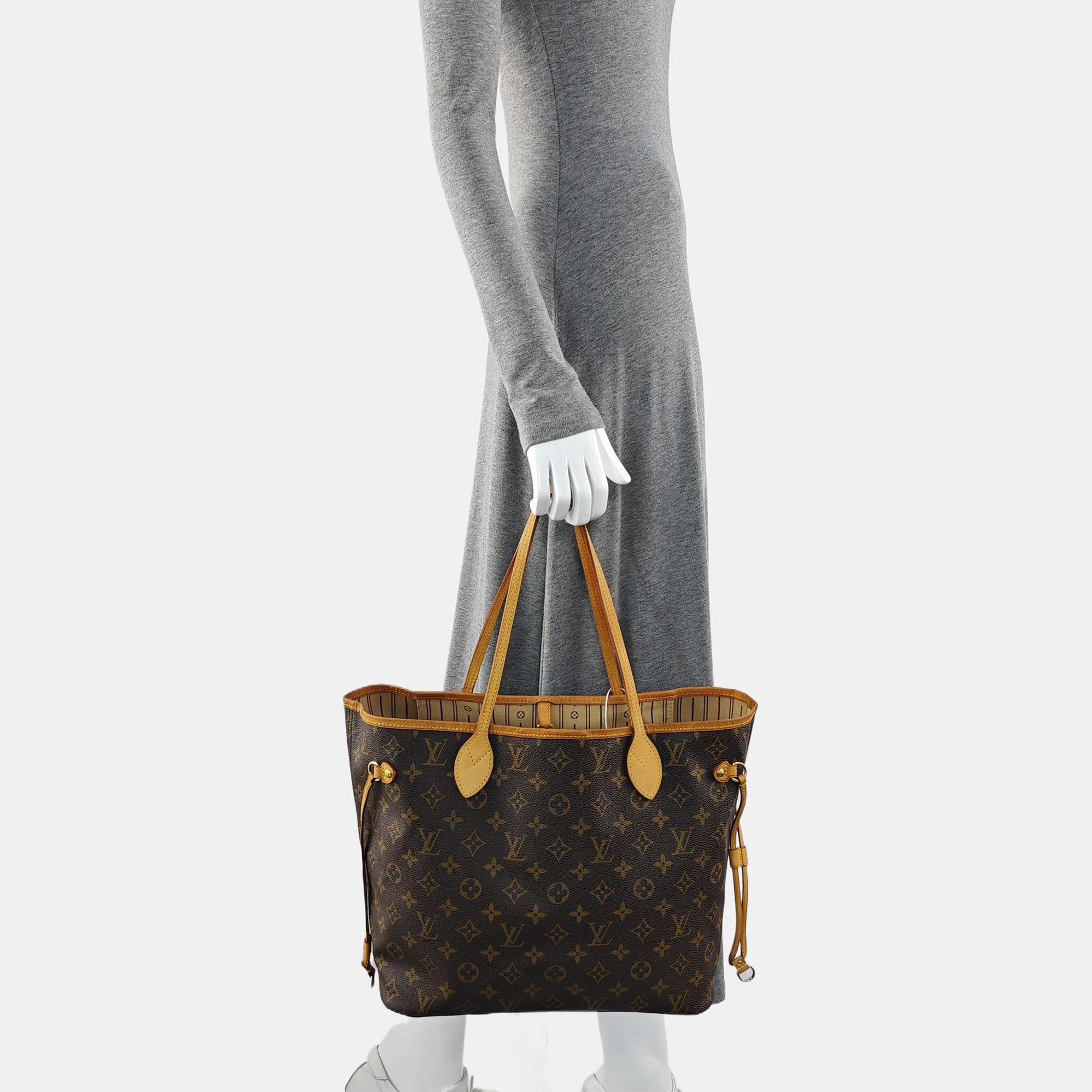 NEVERFULL MM Monogram Coated Canvas Brown