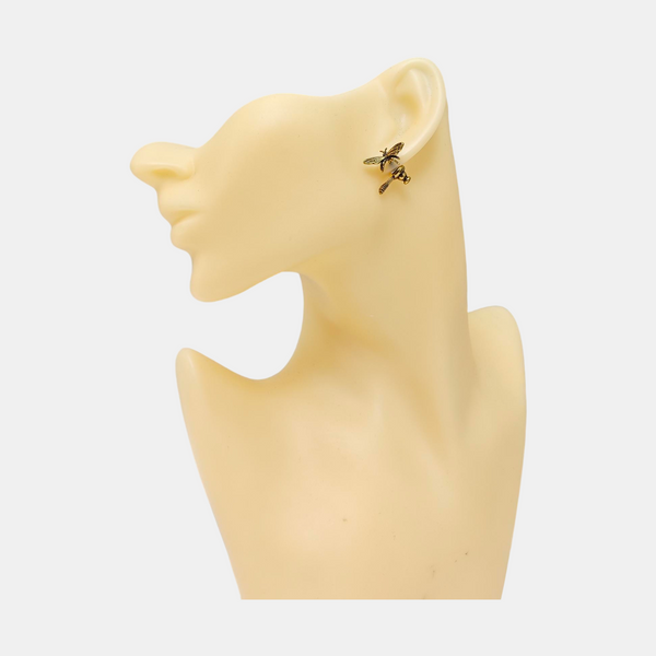 J'adior Metal Gold Stud Earrings