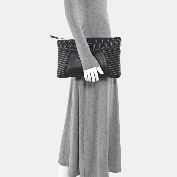Quilted Lambskin Clutch Black