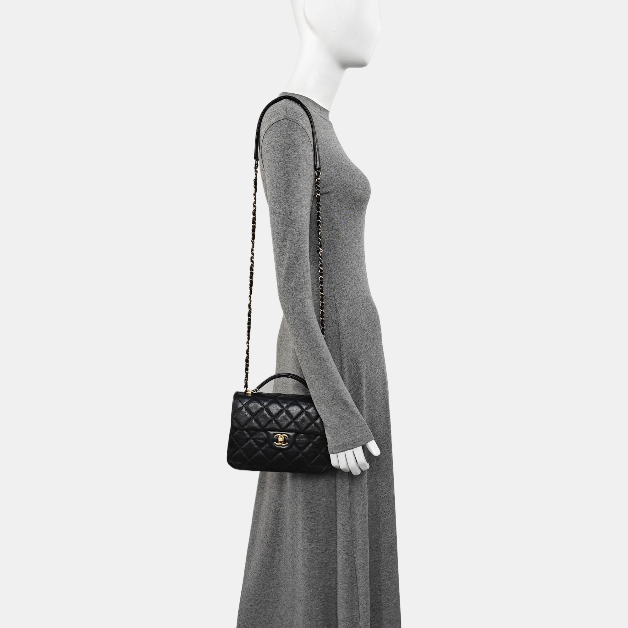 TRENDY CC Quilted Calfskin Black