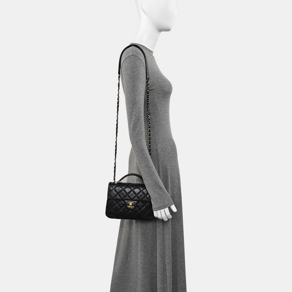 TRENDY CC Quilted Calfskin Black