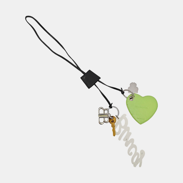 Leather Bag Charm Black