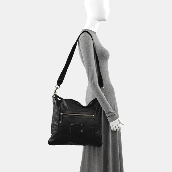 Monogram Calfskin Tote Bag Black