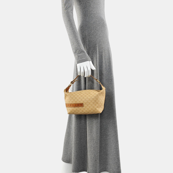 Coated Canvas Top Handle Bag Brown