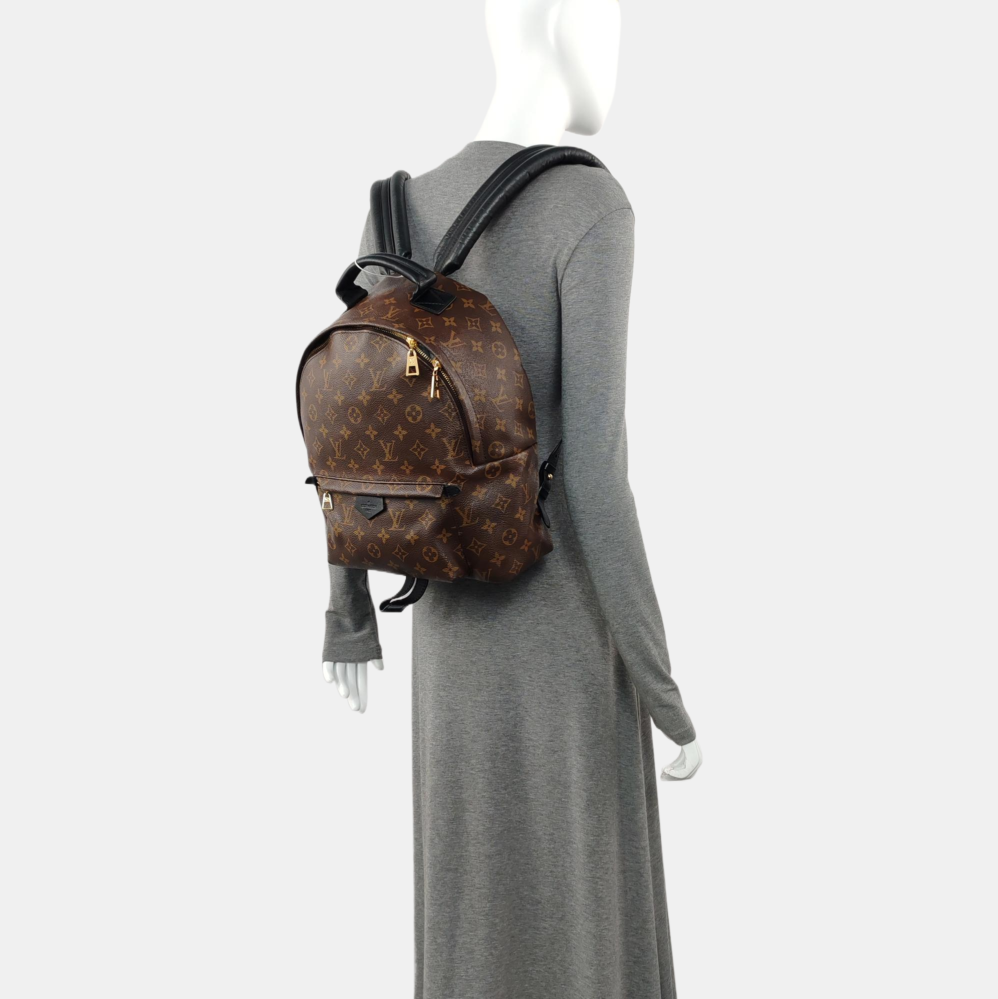 Authenticated pre-owned  PALM SPRINGS MM Monogram Coated Canvas Brown - Backpack at Looply