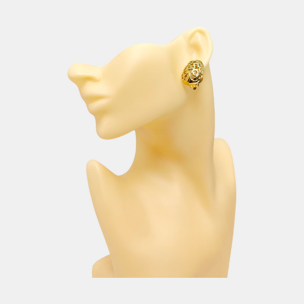 Metal Gold Clip On Earrings
