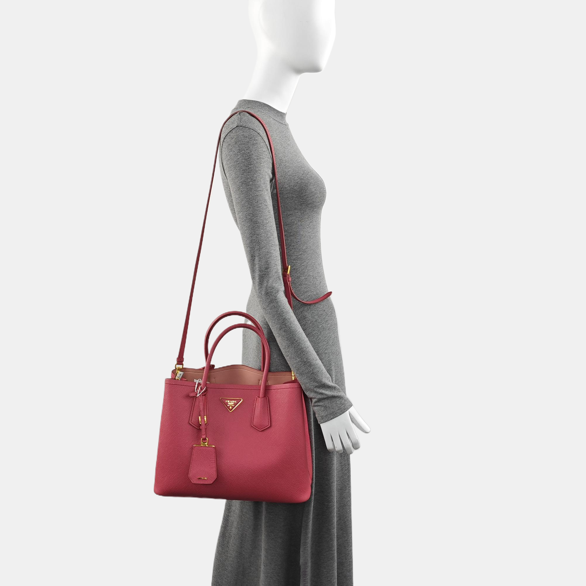 Double Medium Saffiano Calfskin Red