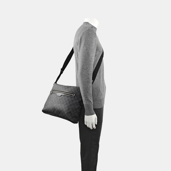 Damier Graphite Coated Canvas Shoulder Bag Gray