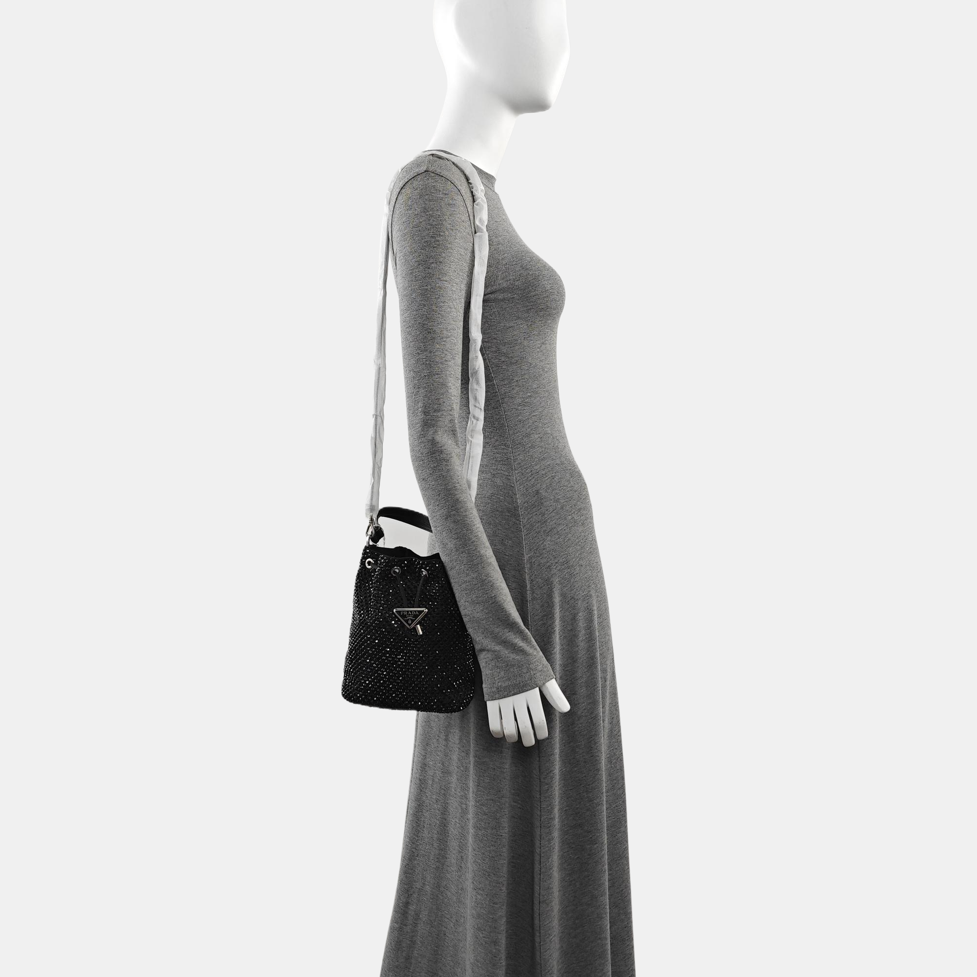 Lab-Grown Diamond Bucket Bag Black
