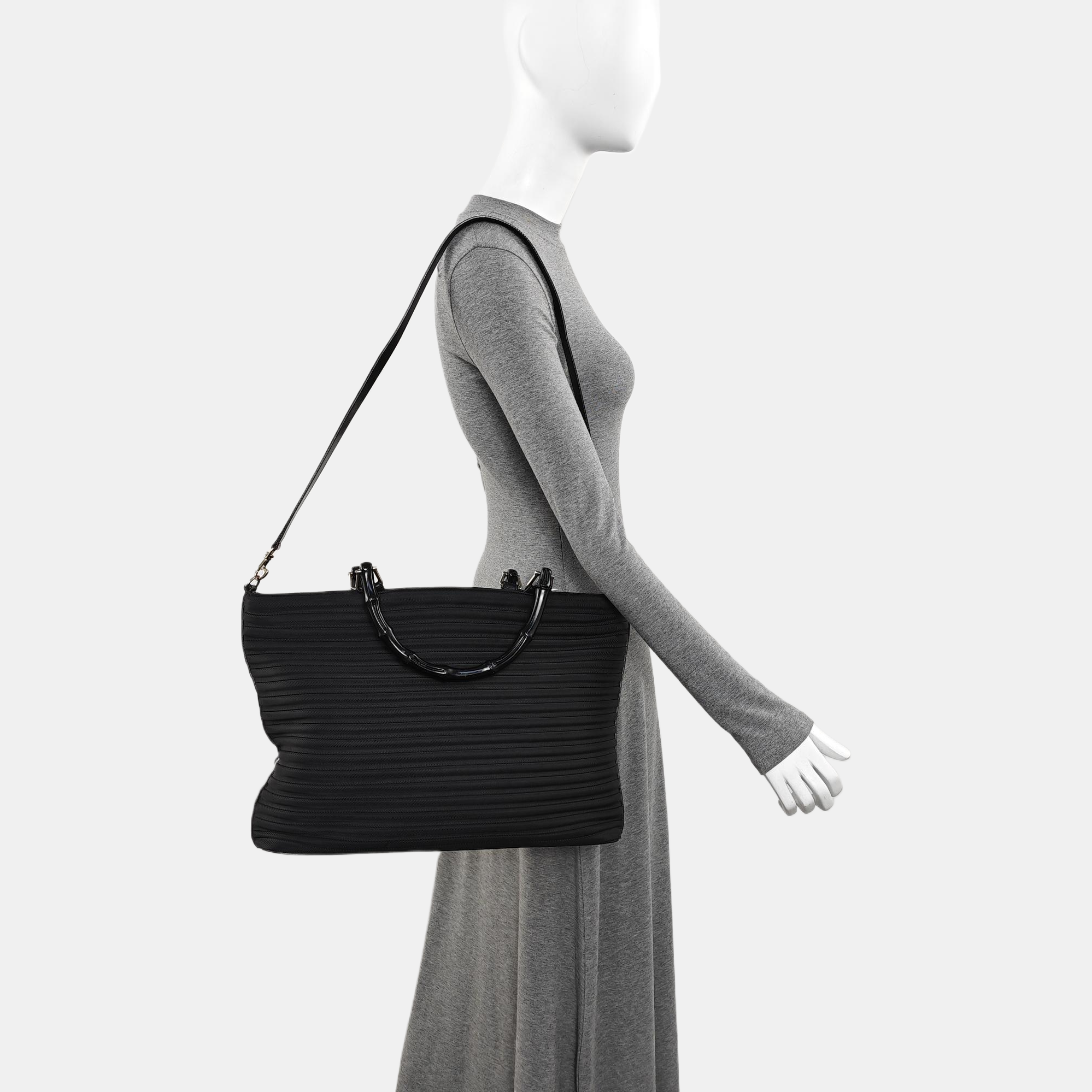 Fabric Shoulder Bag Black
