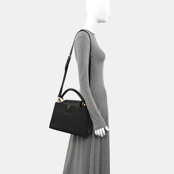 CAPUCINES MM Calfskin Black