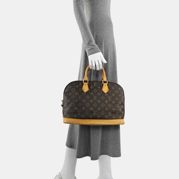 ALMA PM Monogram Coated Canvas Brown