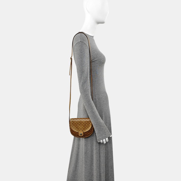Coated Canvas Shoulder Bag Beige