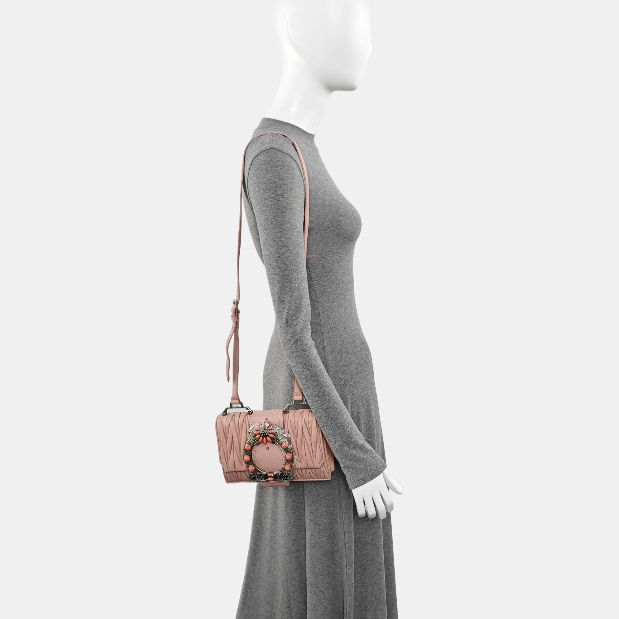 Miu Lady Quilted Lambskin Pink