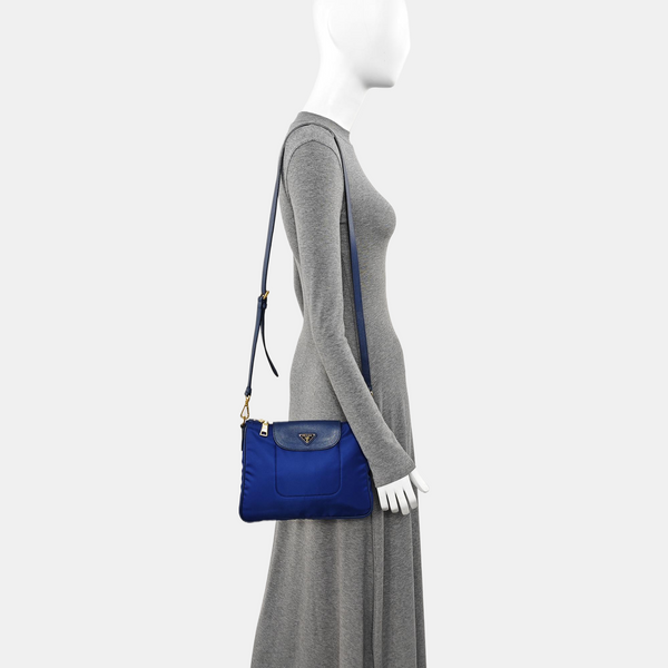 Nylon Shoulder Bag Blue