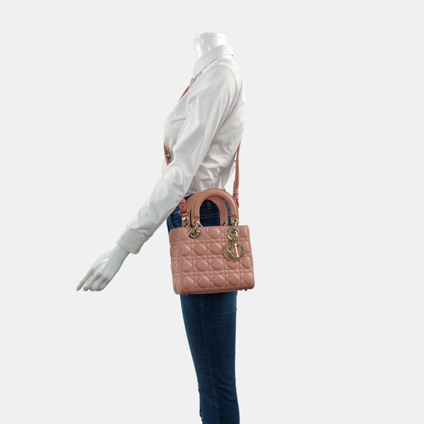 Authenticated pre-owned  Lady Dior Small Cannage Lambskin Pink - Tote Bag at Looply