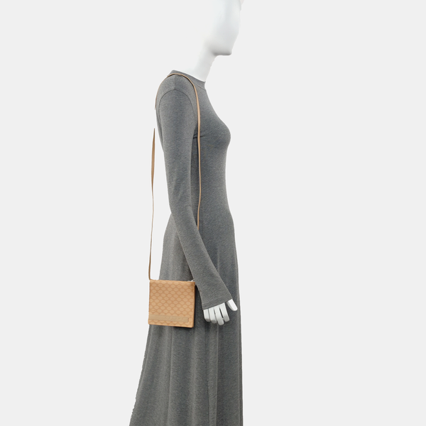 Coated Canvas Shoulder Bag Beige