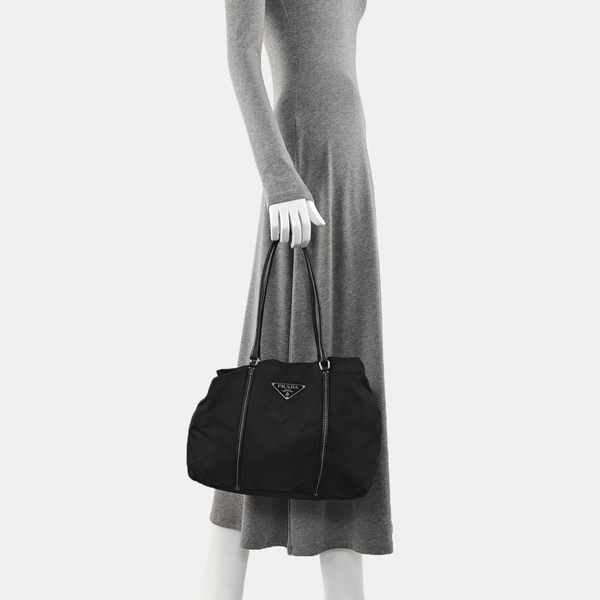 Nylon Shoulder Bag Black