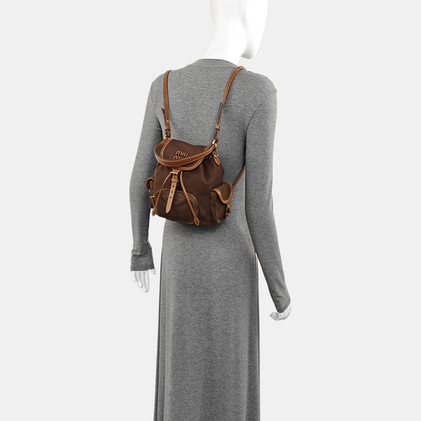 Fabric Backpack Brown