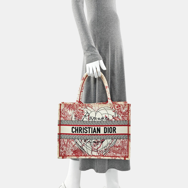 Book Tote Medium Fabric Red