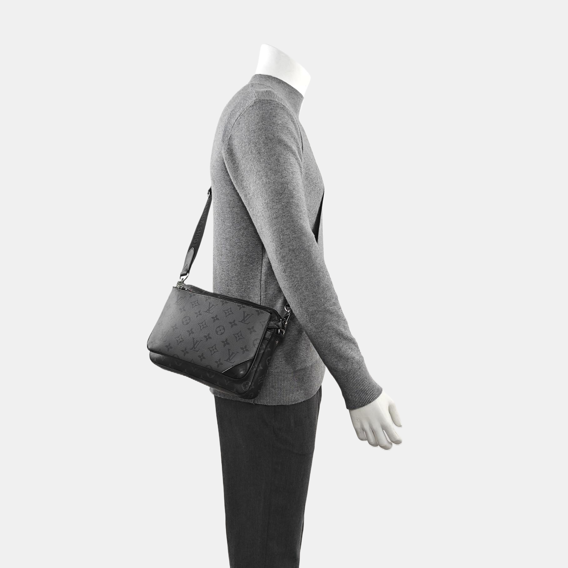TRIO Monogram Coated Canvas Gray