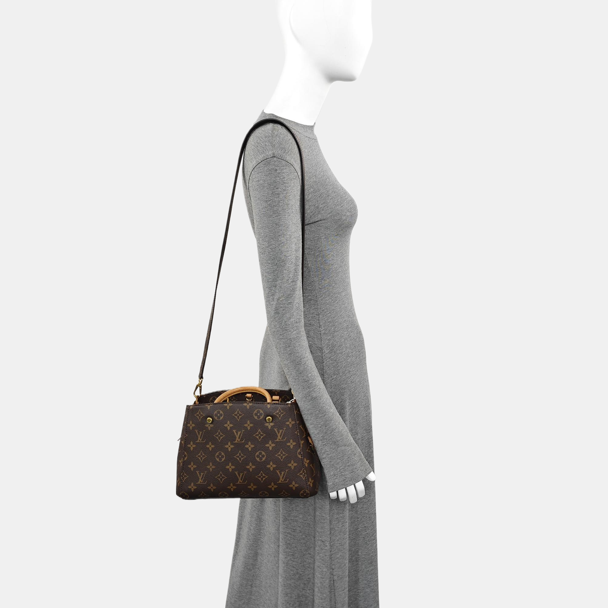 MONTAIGNE BB Monogram Coated Canvas Brown