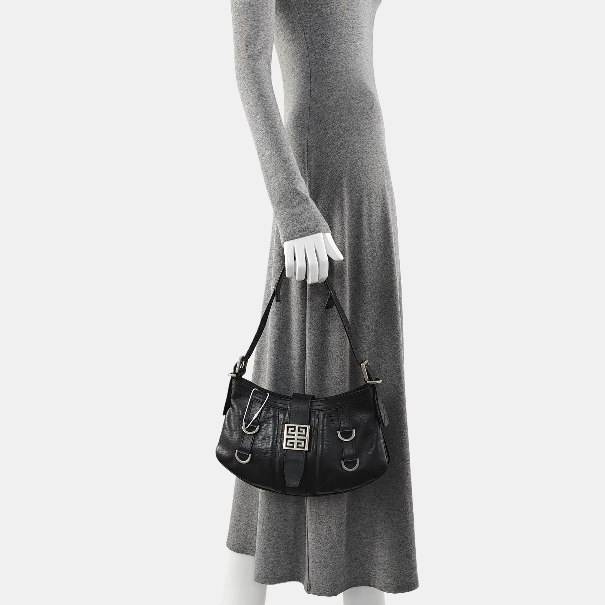 Calfskin Top Handle Bag Black