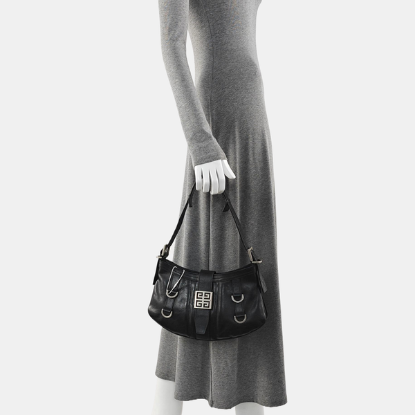 Calfskin Top Handle Bag Black