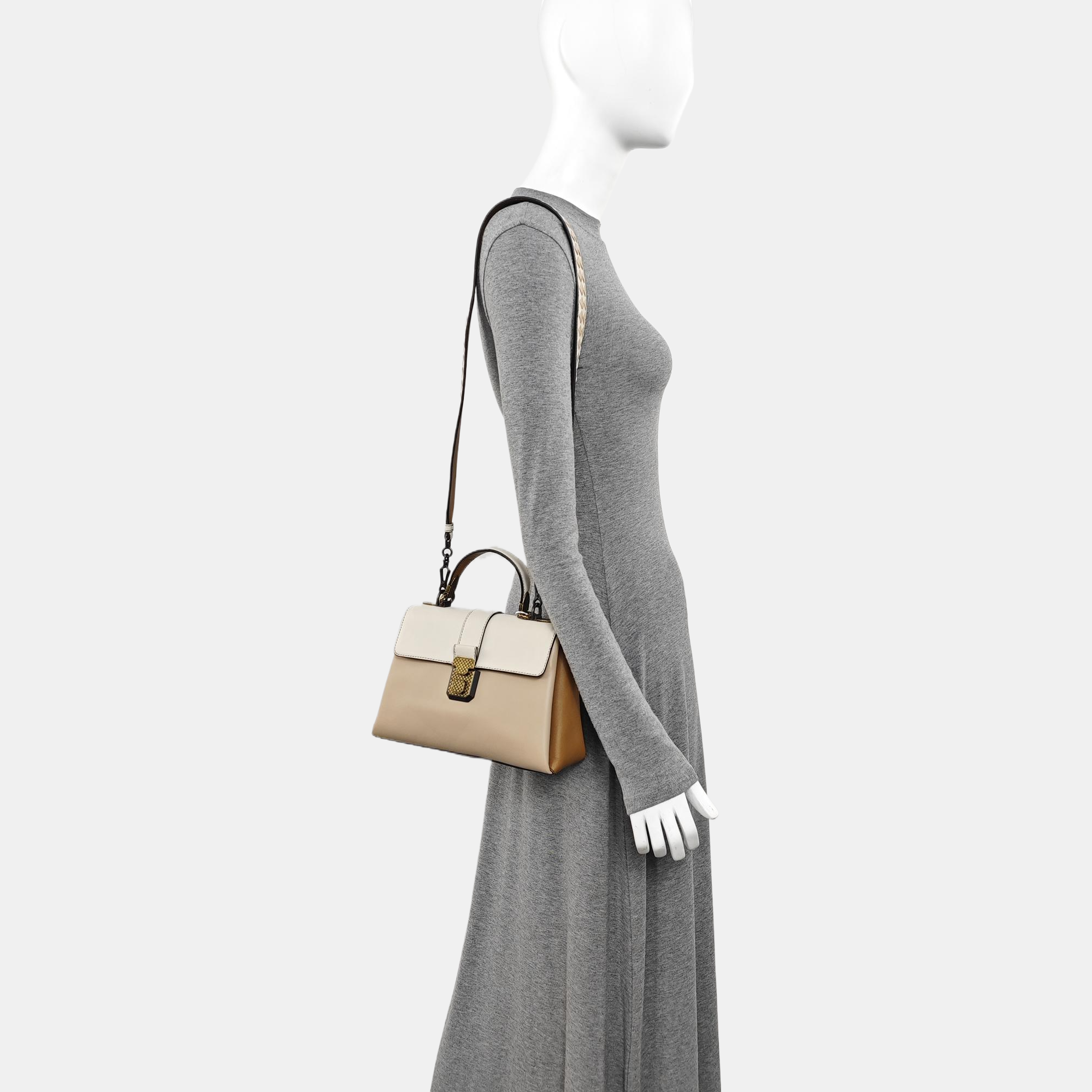 Piazza Small Calfskin Beige