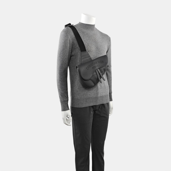 Saddle Medium Calfskin Grey