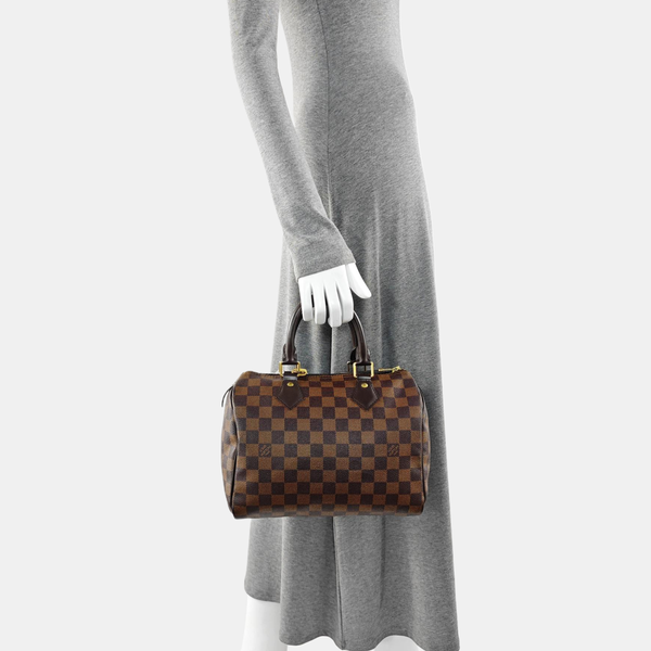 SPEEDY 25 Damier Ebene Coated Canvas Brown