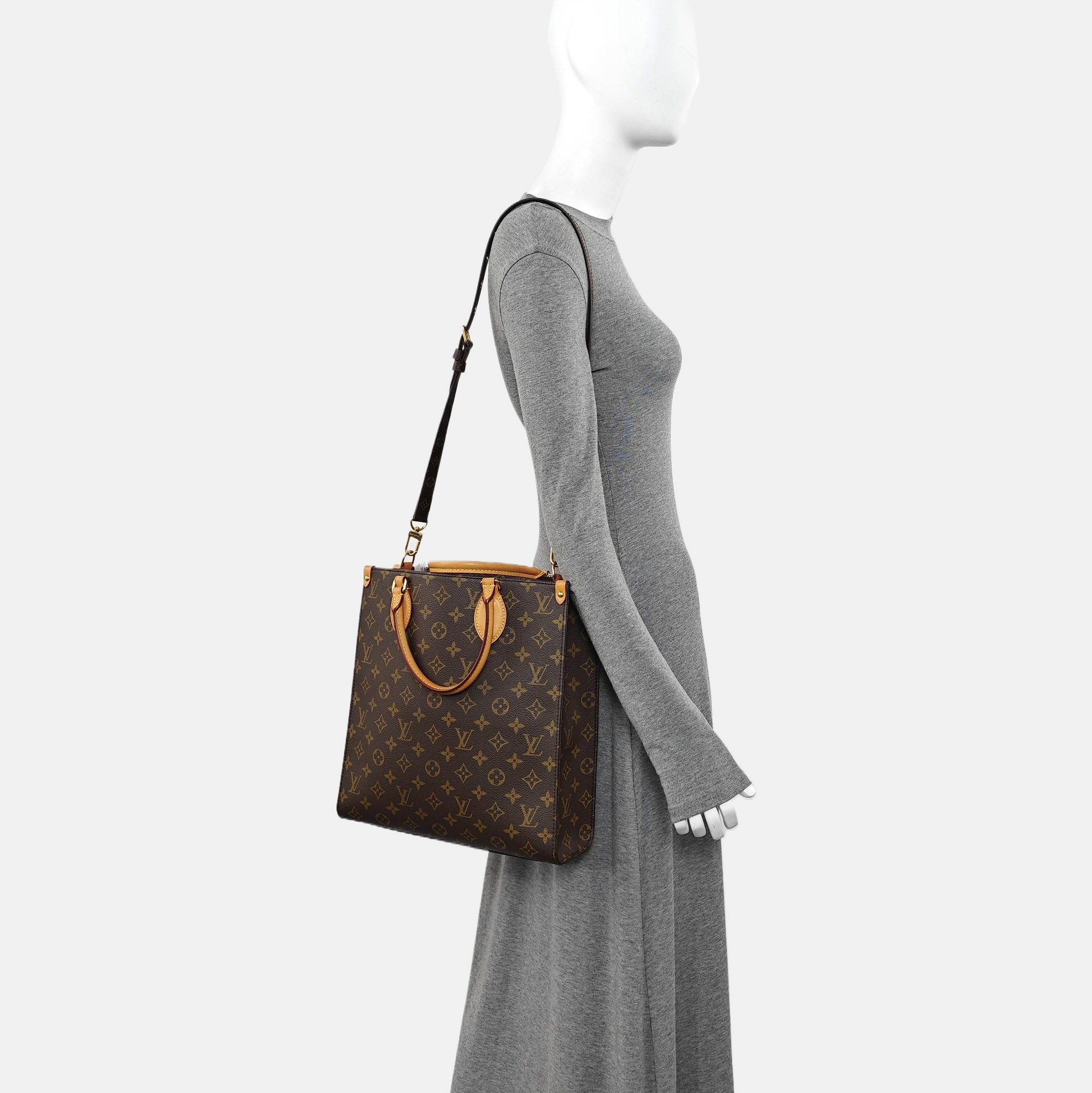 SAC PLAT MM Monogram Coated Canvas Brown